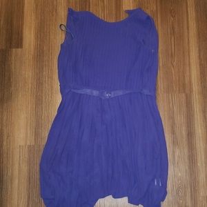 Blue Cinched Waiste Dress w. Slip
